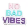 Amuletos de Clogs de Dibujos Animados Coloridos Frases en Inglés Letras Hebillas para Zapatos Accesorios para Zapatos DIY Goma Suave de PVC Transfronterizo
