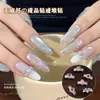 Anel de Unha com Zircônia Cúbica Translúcida Pedras Strass Embelezamento Super Brilhante Luxo Leve Sem Bandeja Base Anel de Ovo de Pombo Embelezamento de Strass Decoração para Nail Art