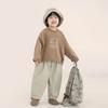 Camiseta de Manga Longa Infantil Changguo Roupas Outono Novo Estilo Versão Coreana Infantil Top com Frente Curta e Costas Longas para Primavera e Outono