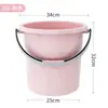 Cubo de almacenamiento de agua para el hogar, cubo grande de plástico engrosado, cubo redondo grande portátil para dormitorio de estudiantes con cubo de ropa resistente a caídas, lavabo