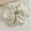 Scrunchie de Tecido Dopamina com Bolinhas Estilo Coreano Versátil Elegante High-End para Rabo de Cavalo Acessório de Cabelo para Menina