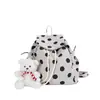 Mochila artística y fresca de lunares para mujer, nuevo modelo 2026, mochila escolar versátil con cordón para estudiantes, mochila ligera para el día a día