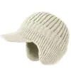 Chapéu masculino proteção de orelha chapéu de lã outono e inverno chapéu de tricô forrado com fleece espessado quente chapéu para atividades ao ar livre para idosos chapéu de tricô forrado com fleece