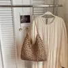 Bolsa Tote de Palha Grande Capacidade Moda Versátil Feminina Estilo Coreano Tecida à Mão Nova Primavera 2026