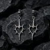 Artículo más vendido transfronterizo: Aretes de Alas de Diablo Estilo Gótico, Pinzas para Orejas de Acero Inoxidable con Espada y Corazón de Rosa, Accesorios para Orejas de Chica Picante