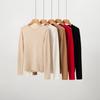 Suéter de Cachemira para Mujer 100% Cachemira Pura Otoño e Invierno Nuevo Cuello Redondo Dobladillo Larga Manga Jersey de Punto de Moda