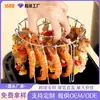 Fritadeira a Ar Grelha Doméstica Aço Inoxidável 304 Adesivo Vertical Forno Suspenso Grelha Espeto Suporte para Espeto