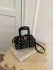 Bolsa de mão de bolinhas para o dia a dia transfronteiriça, nova bolsa Boston retrô estilosa feminina, bolsa elegante de ombro único transversal