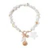 Collar de Concha y Flor Estilo Oceánico Ins Europeo y Americano para Mujer, Joyería con Colgante Simple de Caracola y Vieira para Vacaciones