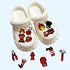 Charms para Zapatos con Temática de Fuego al por Mayor para Fabricantes, Material de Goma Suave Resistente al Desgaste, Accesorios para Zapatos tipo Clog, Decoraciones de Hebilla de Zapato Desmontables