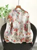Camisa de Lino con Estampado Floral Digital, Manga Larga, Cuello Camisero, Estilo Nuevo Primavera-Verano, Holgada y Versátil, Venta al por Mayor