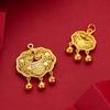 Vietnam Shajin Zhou Familia Bebé Cerradura Colgante Lucky Ruyi Tamaño Cerradura Larga Vida Joyería Mujeres Lingote de Oro Cerradura Colgante