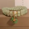 Pulsera de Mano de Venta Caliente Pulsera de Mariposa Cuentas Círculo Doble Candado de Longevidad Pulsera de Estudiante Regalo para Mejor Amiga Pulsera de Mano Pulsera para Mujer