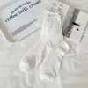 Calcetines para Mujer Primavera y Verano Algodón Puro Sin Costuras Malla Hueca Serie Miu Calcetas Holgadas Transpirables Malla Encaje Estilo Coreano Modernos