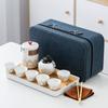 Viagem ao ar livre kung fu chá conjunto bolsa de couro portátil chá set atacado cerâmica copo rápido 1 pote 3 xícaras presente de mão