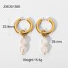 Brincos Retrô Franceses de Pérola de Água Doce Atacado de Joias Aço Titânio Feminino Ouro 18K Brincos Joias que Não Desbotam