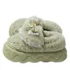Pantuflas de algodón para mujer para embarazadas, nuevo estilo otoño/invierno 2026, de suela gruesa, con talón cerrado, cálidas, de felpa y antideslizantes, para uso en interiores en casa y posparto