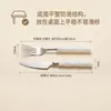Cuchillo de cena principal de acero inoxidable 420 con mango de bambú, remachado de forma segura, adecuado para uso doméstico, cuchillo de carne estilo occidental, pulido espejo y duradero