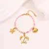 Pulseira de dopamina tecida de moda transfronteiriça estilo oceano tartaruga estrela do mar laço pulseira de aço inoxidável de luxo leve