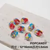 Cuentas Pintadas a Mano DIY Cuentas con Forma de Azufaifa Accesorios para Joyería Hechos a Mano Agujero Recto Colorido Dibujos Animados Lindos Pulsera de Verano Collar de Cuentas