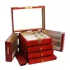 Caixa de armazenamento de joias, estilo europeu, de alta qualidade, requintada, com design tradicional chinês, feita de madeira, perfeita como presente para o Festival Qixi, para guardar joias e acessórios