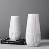 Jarrón de Cerámica de Diámetro Grande, Patrón de Mármol, Jarrón para Flores Secas de Sala de Estar, Adorno Artístico con Impresión por Transferencia de Agua