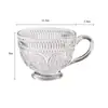Nueva Taza de Cristal Retro con Asa de Gran Capacidad, Rayas de Girasol y Hojas, Taza para Desayuno con Leche de Avena