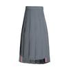 Precio en Vivo Falda Larga de Color Puro Nueva para Mujer Primavera y Verano Todo el Año Falda Larga con Abertura Estilo Preppy Falda Plisada