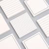 Notas Adesivas Minimalistas e Simples com Forte Aderência, Design de Grade e Linhas Horizontais, Notas de Mensagem Rasgáveis, Notas Adesivas Fofas Reutilizáveis