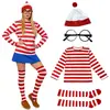 Disfraz de Halloween COS Reino Unido Anime Smart Wally ¿Dónde está Wally? Disfraz para padres e hijos jugando.