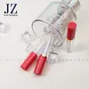 Jinze encomenda tubos redondos para gloss labial com tampas em formato de lábio, tubos plásticos vazios para materiais de embalagem de gloss labial