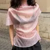Camisa Transparente Primavera/Verano 2026 Temperamento Europeo y Americano de Moda Camisa de Manga Corta Transfronteriza Europea y Americana Versátil para el Trabajo