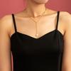 Collar de cadena para clavícula con cabeza y cuello de aleación multicapa de tendencia simple europea y americana para niña