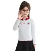 Camiseta de Manga Larga de Primavera para Niñas 2026 Estilo Nuevo Dulce y Fresca Color Contrastante Encaje Tallas Mediana y Grande Ropa para Niños Camiseta Estilo Dibujos Animados