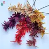 Ramas Simuladas de Venta Caliente Transfronteriza, Hojas de Arce Rojas, Accesorios de Plástico para Decoración del Hogar, Flores Artificiales, Paisajismo de Ingeniería al por Mayor, Flores de Seda