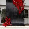Tiras de Bambu Macias Arte Floral Tingidas Tiras de Bambu Vermelhas Tiras de Bambu Hotel Casamento Decoração Adereços Design