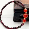 Granate Natural Estilo Chino Nuevo Diseño de Nicho Pulsera Simple Pulsera para Mujer Círculo Único Retro Versátil Elegante 2015