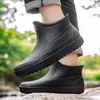 Botas de Lluvia Cortas para Hombre Transfronterizas Antideslizantes Impermeables Engrosadas Resistentes al Desgaste de Goma Botas de Lluvia para Exteriores Cruce de Agua Comercio Exterior Venta al por Mayor