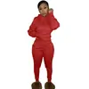 Roupas femininas europeias e americanas, conjunto de moletom de duas peças com forro de fleece e calça feminina de quadril largo, moletom esportivo casual