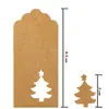 Amazon 350g etiqueta hueca de papel kraft de alta calidad copo de nieve navideño reno forma especial fiesta etiqueta decorativa en blanco