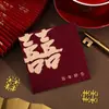 2025 Novo Casamento Casamento Casamento Bloqueando Porta Envelope Vermelho Especial de Casamento Estampagem a Quente Pequena Bolsa de Casamento Palavra Feliz de Casamento