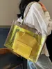 Bolsa de Palha Transparente Grande Capacidade da Moda Tendência deste Ano para Mulheres Versátil Elegante Bolsa de Compras Bolsa de Ombro Personalizada