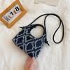 Bolso bandolera rombo de axila estilo coreano otoño nuevo portátil casual bolso de mensajero moda lona denim bolso cubo para mujer