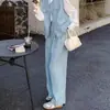 Conjunto de Traje Azul de Moda con Borlas Estilo Pequeño Chanel para Mujer Primavera 2025 Nuevo Estilo Chaleco Social Camisa Pantalones Conjunto de Tres Piezas