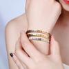 Pulsera Elegante de Estilo Coreano con Números Romanos Incrustados de Diamantes de Acero Titanio Oro Rosa Pulsera Abierta de Acero Inoxidable de Moda para Mujer