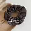 Lazo de Tela Simple a Cuadros Goma para el Pelo de Intestino Grueso para Mujeres Cuerda para el Pelo de Cola de Caballo Baja Cuerda de Pelo de Temperamento a la Moda Accesorio de Cabello Versátil