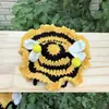 Producto listo para usar en stock: Sombrero de Gato para Gran Apertura Estilo Influencer de Tiktok, Diseño de Flores de Primavera, Auténtico Mismo Estilo, Bufanda Tejida a Crochet Hecha a Mano