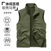 Chaleco Softshell de Cuello Alto para Hombre Casual para Exteriores Pesca Ropa de Trabajo Ajustado Multibolsillos con Cremallera Chaleco 288