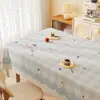Nuevo Mantel Estilo Crema, Impermeable, Resistente al Aceite, Lavable, Resistente al Calor, Mantel Fresco de Dibujos Animados, Cubierta para Mesa de Café con Ambiente