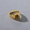 Anillo Cuadrado de Zirconia Geométrica Incrustada Estilo Europeo y Americano Nueva Moda Tendencia Exagerado Elegante Diario